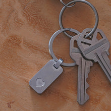 Stainless Steel Pewter Keychain with Heart - Lifestyle