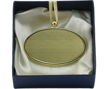 Golden Alloy Oval Memorial Pendant with Glossy Edge