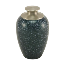Blue Alloy Small Pet Urn with High Marble Gloss Design
