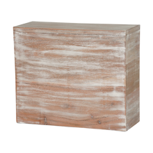 Light Vintage Acacia Wood Sliding Bottom Adult Cremation Urn