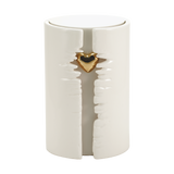 White Heart Column Lighted Ceramic Adult Cremation Urn