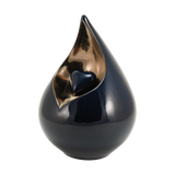 Cobalt Teardrop Heart Ceramic Adult Cremation Urn