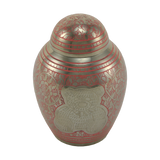 Teddy Bear Emblem Pink Etched Small Cremation Urn