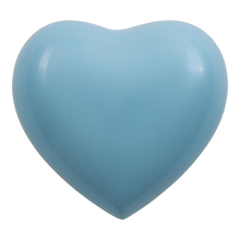 Pearl Blue Glossy Heart Small Cremation Urn