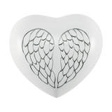 Angel Wings Pearl White Heart Small Cremation Urn