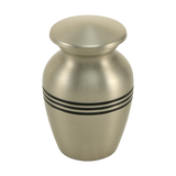 Classic Pewter Three Band Keepsake Urn