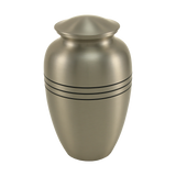 Pewter Brass Extra Large Pet Urn with Classic Three Bands
