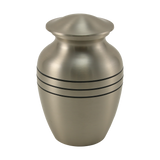 Classic Pewter Three Band Medium Cremation Urn