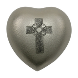 Celtic Cross Brass Heart Keepsake Urn