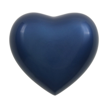 Navy Blue Glossy Heart Small Pet Cremation Urn