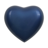 Navy Blue Glossy Heart Small Pet Cremation Urn