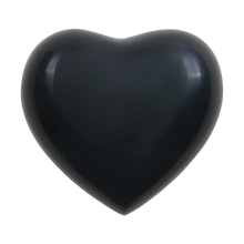Navy Glossy Heart Small Pet Cremation Urn