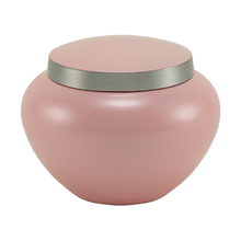 Classic Round Pink Pewter Accents Small Pet Cremation Urn