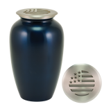 Classic Flag Lid Blue Scattering Adult Cremation Urn