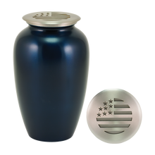 Classic Flag Lid Blue Scattering Adult Cremation Urn