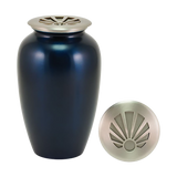Classic Sunray Lid Blue Frost Scattering Adult Cremation Urn