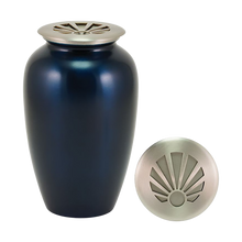 Classic Sunray Lid Blue Frost Scattering Adult Cremation Urn