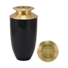 Onyx Lotus Lid Bronze Scattering Adult Cremation Urn