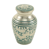 Hand Engraved Contrasting Bird Keepsake Urn