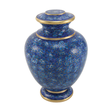 Blue Azure Floral Cloisonné Adult Cremation Urn