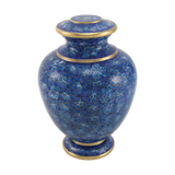 Blue Azure Floral Cloisonné Adult Cremation Urn