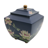 Water Lily Dragonflies Blue Resin Adult Cremation Urn