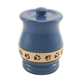 Blue Paw Print Band Medium Pet Cremation Urn