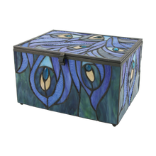 Jewel-Toned Peacock Memory Chest Adult Cremation Urn