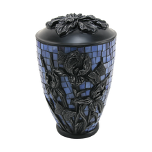 Iris Flower Stained Glass Mosaic Adult Cremation Urn