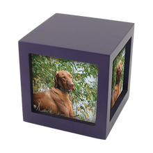 Purple Photo Cube Large Pet Cremation Urn