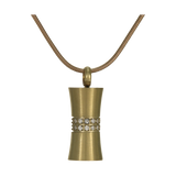 Bronze Hourglass Cubic Zirconia Pendant Cremation Jewelry