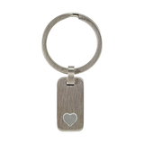 Stainless Steel Pewter Keychain with Heart