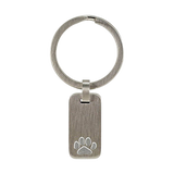 Stainless Steel Pewter Keychain with Paw Print