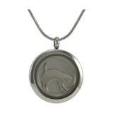 Stainless Steel Pewter Cat Silhouette Cremation Pendant