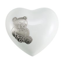 Pewter Teddy Bear Heart Small Cremation Urn