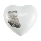 Pewter Teddy Bear Heart Small Cremation Urn